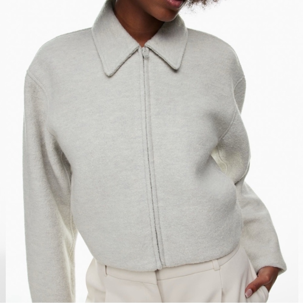 Britannia Merino Wool Bomber - Heather light grey